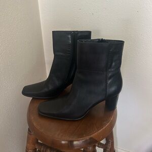 Black Leather Ankle Boots